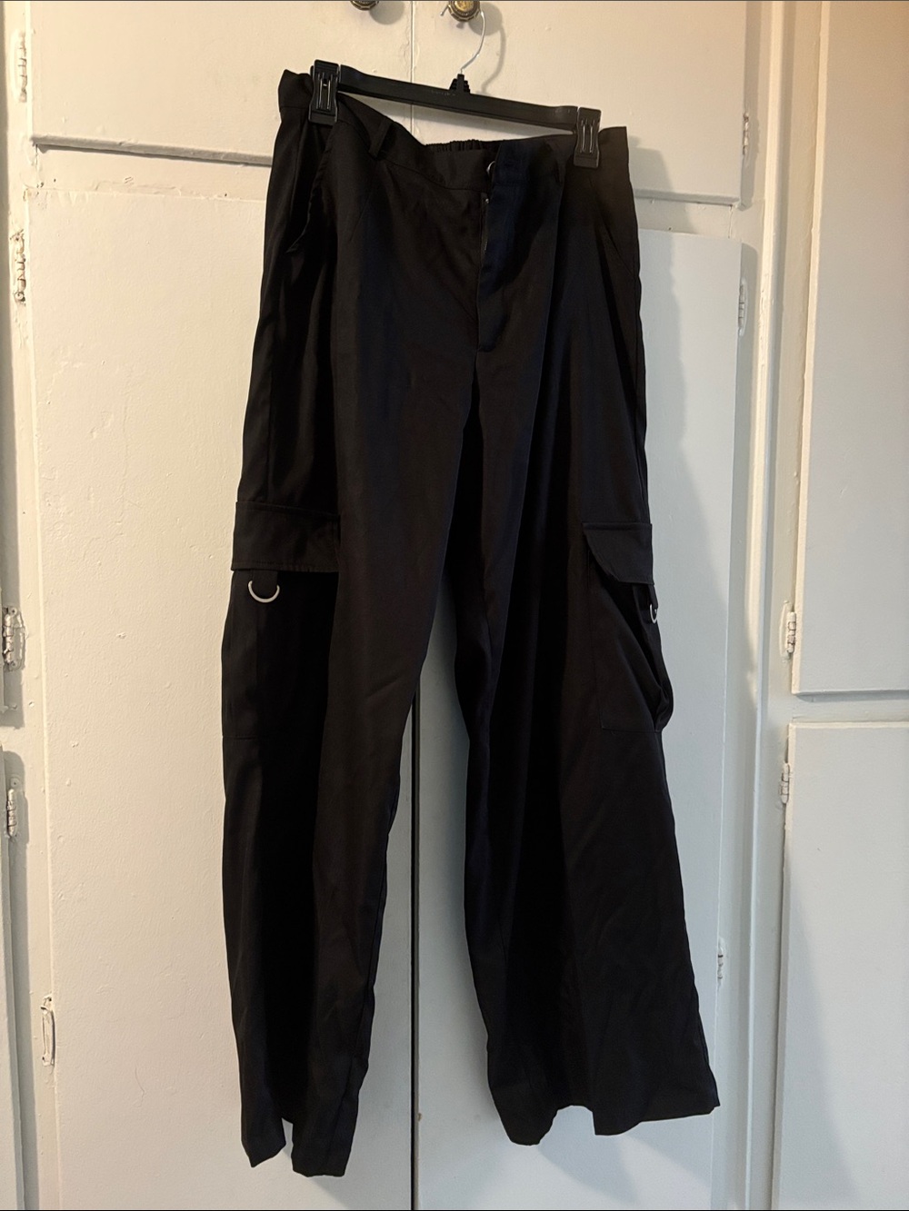 Women’s Black Cargo Pants with Utility Rings